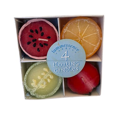 Luminessence Set Of 4  Floating Fruit Candles  Different Styles