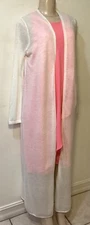 Soft Surroundings Long Cardigan  Sweater Topper White EUC
