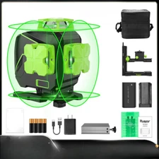 16 Lines Self-Leveling Cross Line Laser Level 4 x 360° Green Beam Laser Lines 4D