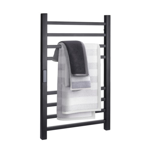 8 Bars Towel Warmer Rack Wall Mounted Heated Towel Rack for Bathroom Black