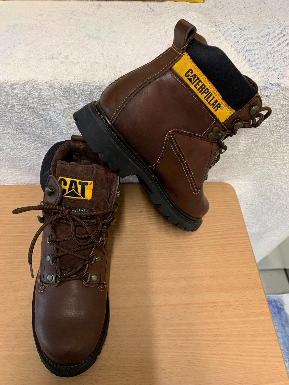 C.A.T Caterpillar Brown Leather Boots Size UK 7 (41) Wide Fit eBay