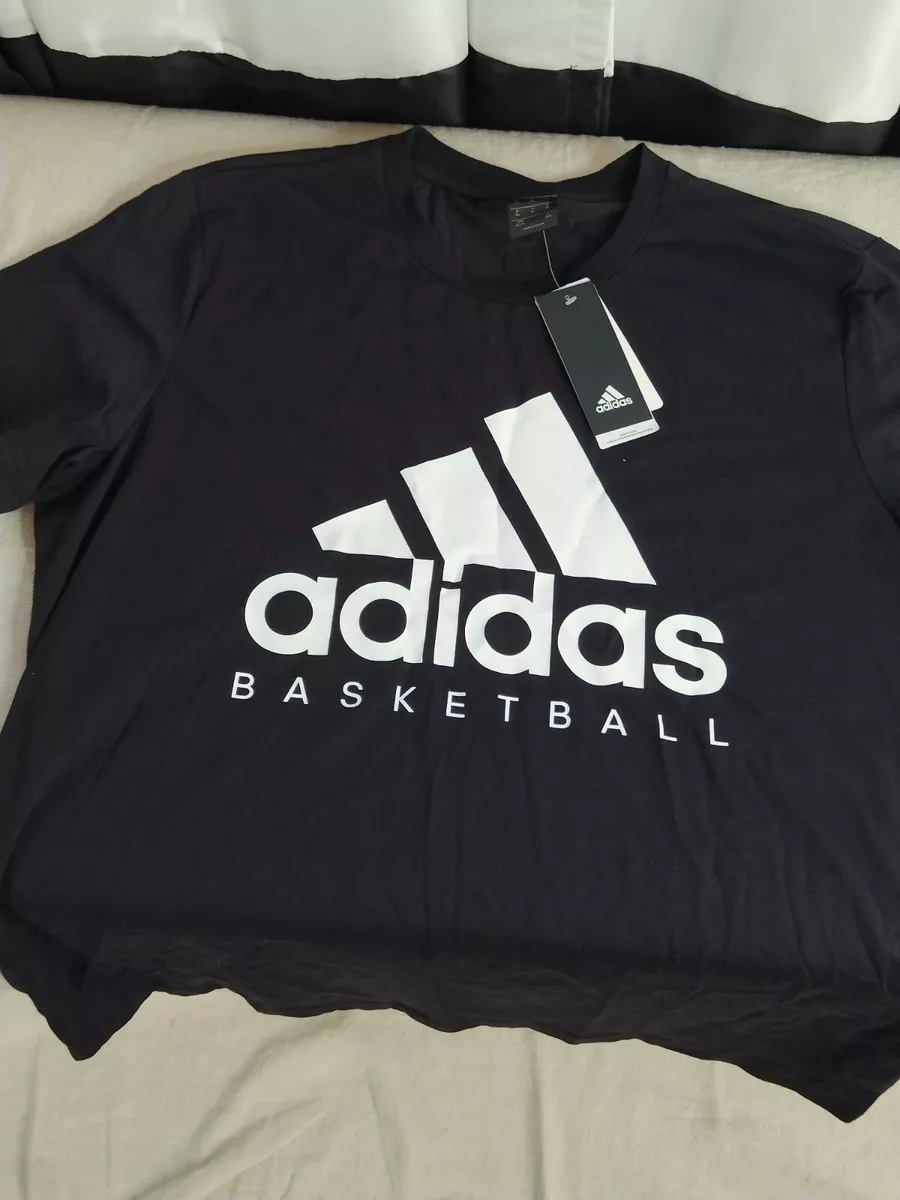 Springboard hensynsløs Pris Adidas Basketball T-Shirt Adult Men&#039;s X-Large Black White Logo Cotton  (New) | eBay