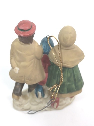 VTG Bisque Christmas Ornament Set - 6 Minstrels Carolers Kids Tuba Drum Flute - Picture 3 of 11