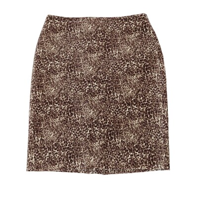 TALBOTS Neutral Cheetah Leopard Print Velvet Pencil Skirt Size 4 NWT Brown Tan