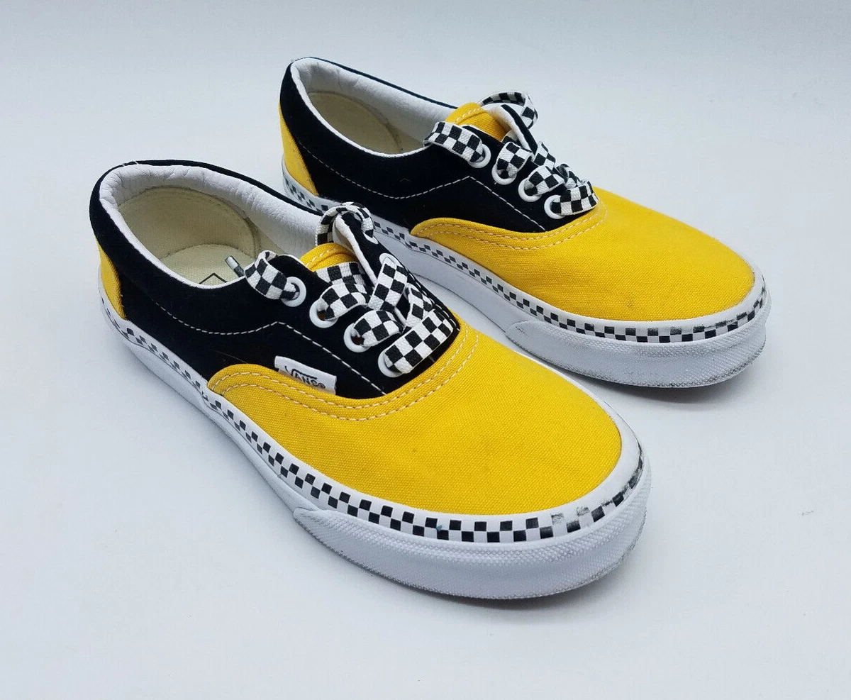 Vans Checkerboard Kid&#039;s Size 1 Skate Shoes Spectra Yellow Black | eBay