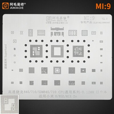 Amaoe MI:9 BGA Reballing Stencil for Xiaomi 8 8se MIX 2s SDM845 710 Steel Mesh