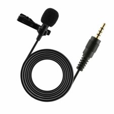3.5mm TRRS Lavalier Clip-On Microphone Wired Condenser Lapel Mic