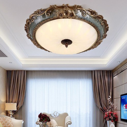European Style Flush Mount Ceiling Light Retro Bedroom Ceiling Light Fixture - Picture 10 of 11
