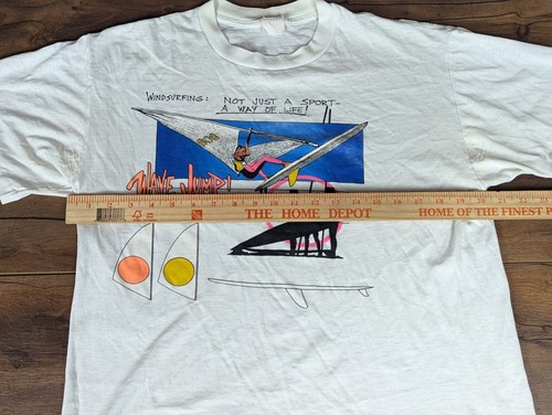 T-shirt windsurf vintage anni '80 grande punto singolo grafica - Foto 6 di 8