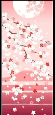 Tenugui Sakura Fuji Japanese Traditional Cotton Cloth/Dyed Towl  made in Japan