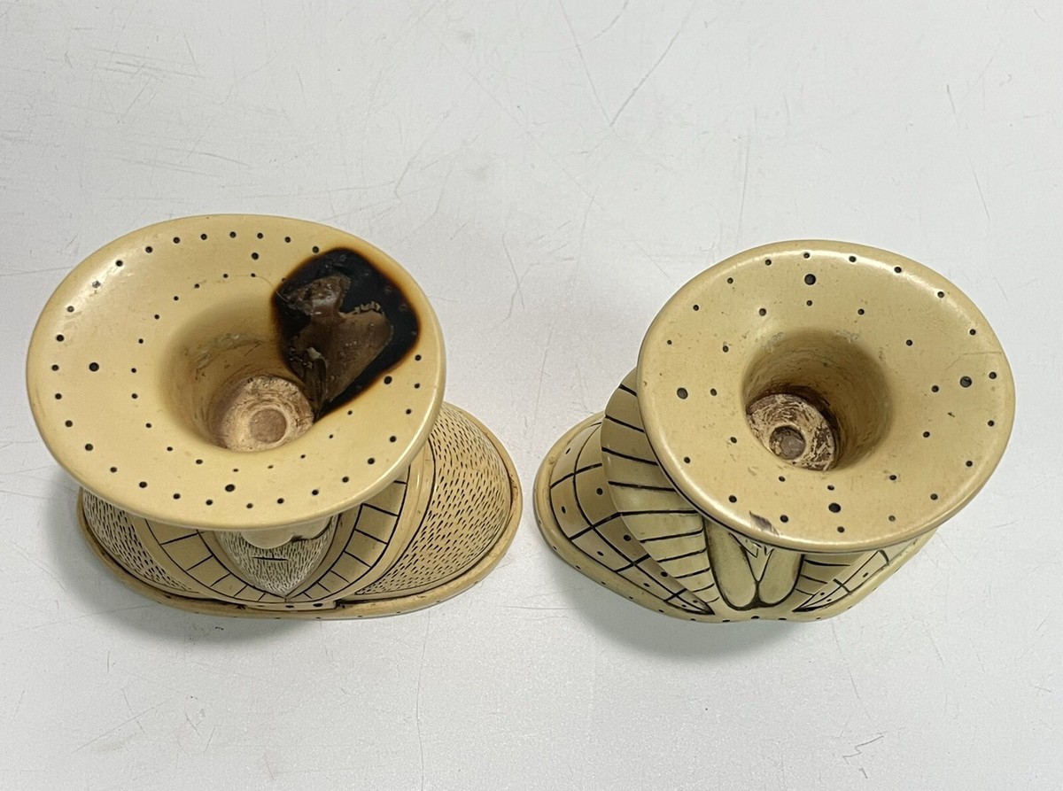 Pair of 1993 Whimsical Resin Candlesticks by Troy Diepenbrock