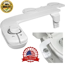 Bidet Fresh Water Spray Kit Non Electric Toilet Seat Attachment with Dual Nozzle