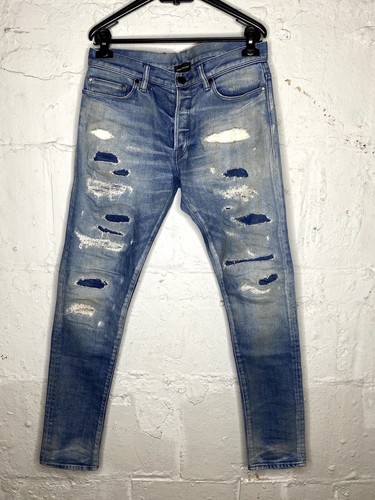 John Elliott Skinny Jeans Distressed Blue - Größe 30