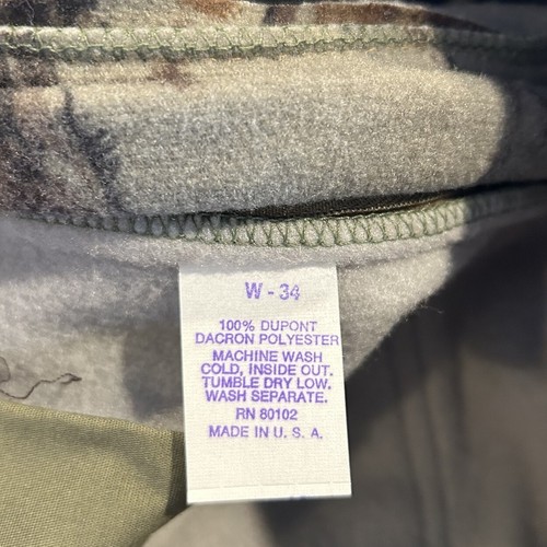 Spartan Realtree Vintage polartuff Camouflage fleece pants 4 pocket Size 34 - Picture 7 of 7