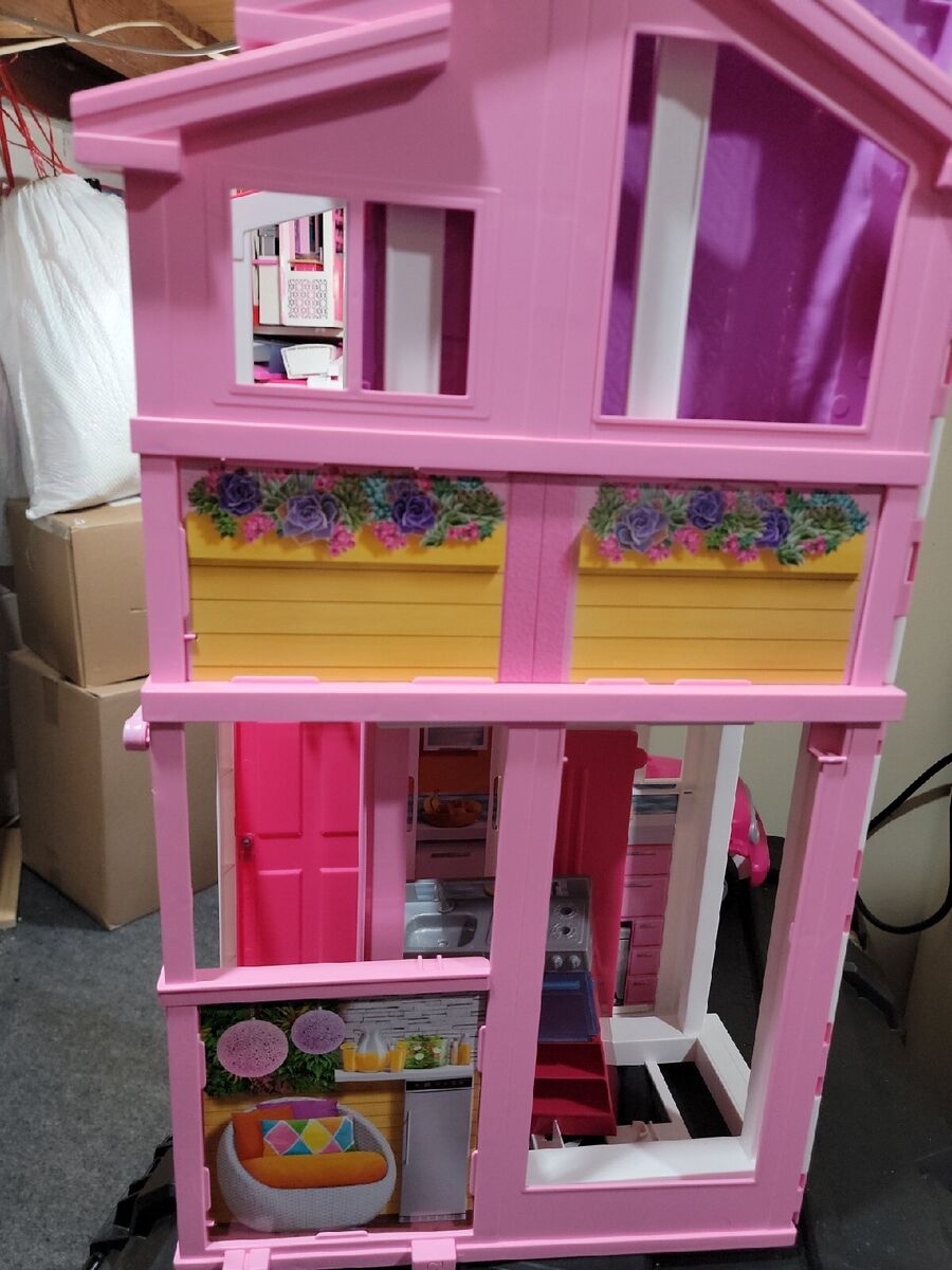 New Barbie Home Full House 2 Floors Doll Rubia & Accessories Mattel Fold Up