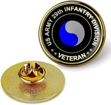 US Army 29th Infantry Division Veteran Tie Suit Shirt Lapel Pin - Gold