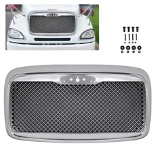 Fits 00-12 Freightliner Columbia Front Grille W/BUG Screen Chrome Mesh Style