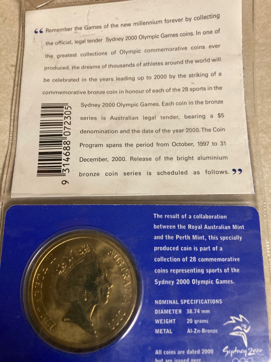 2000 Australia Sydney Olympic Collection 5 Dollar Coin Athletics 1