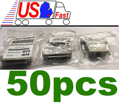 50pk Cisco Systems Terminal Serial Adapter DB-25-pin Female to RJ-45 8pin Female