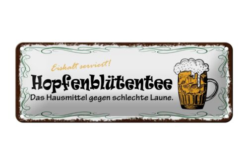 Blechschild Bier Hopfenblütentee Bar Küche Deko Vintage Retro lustige Sprüche - Bild 1 von 3