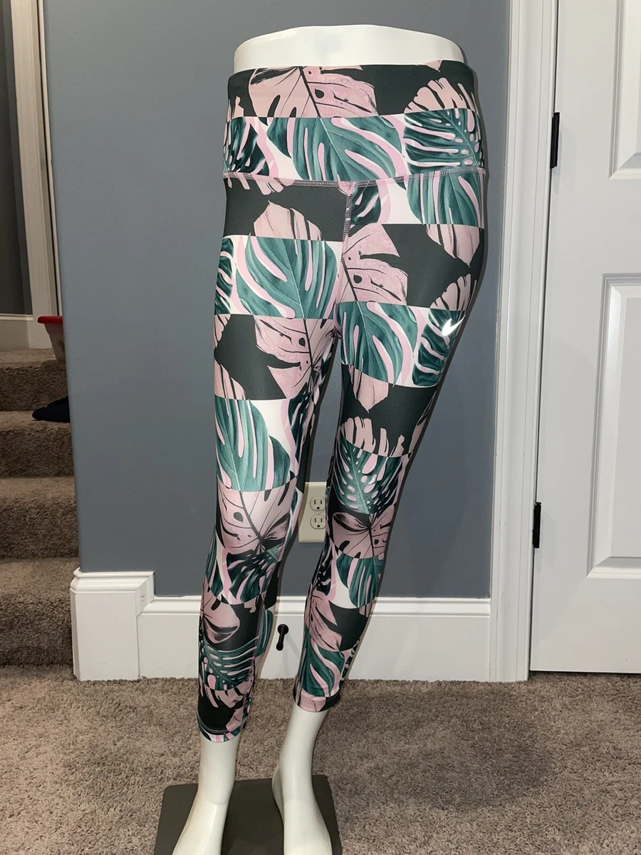 NWT Women's Nike DRY Floral High Rise Crop Running Tights Med, Large,  XLarge