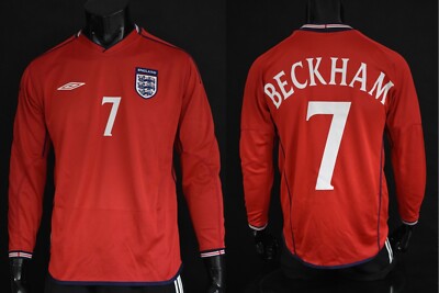 Umbro England Away Shirt LS World Cup 2002 David BECKHAM 7 SIZE M