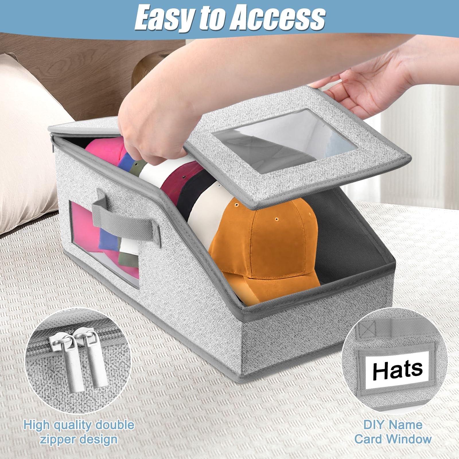 2 Pack Stackable Baseball Cap Organizer & Hat Sto… - image 4