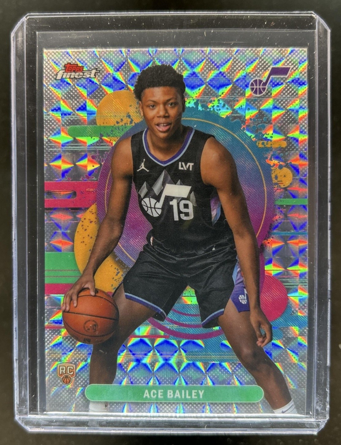 2025-26 Topps Finest Ace Bailey Uncommon RC Geometric Refractor Rookie #105 Jazz