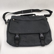 Vintage Trager Seattle Crossbody Messenger Laptop Bag Made in USA Nylon Black