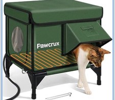 Weatherproof Heated Cat House for Outdoor in Winter, Heated Cat Bed Kitty Shelte
