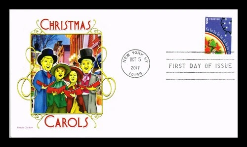 US COVER CHRISTMAS CAROLS FIRST DAY ISSUE PANDA CACHET