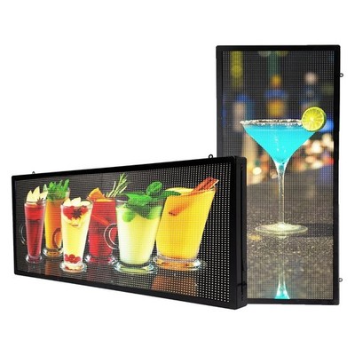 P6 Programmable LED Sign 40x17 Inch Outdoor Waterproof Display with WiFi/USB