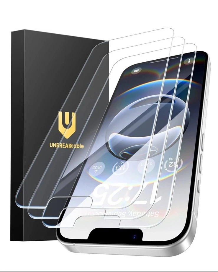 3-Pack Screen Protector for iPhone 16e, Double Shatterproof Tempered Glass [E...