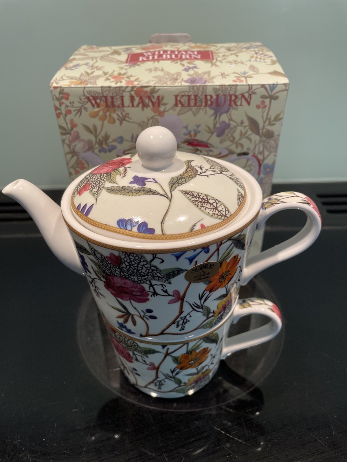 LEONARDO COLLECTION WILLIAM KILBURN FLORAL TEA for one combo with GIFT BOX.