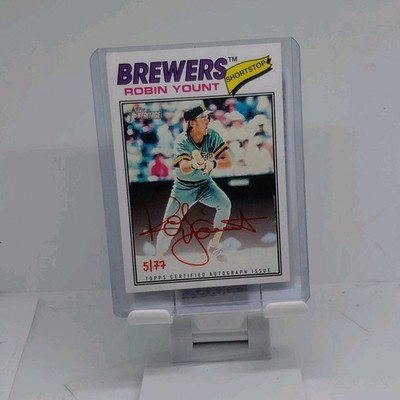 Topps 2026 Heritage Real One Autographs Robin Yount ROA-RY Brewers Red Ink /77