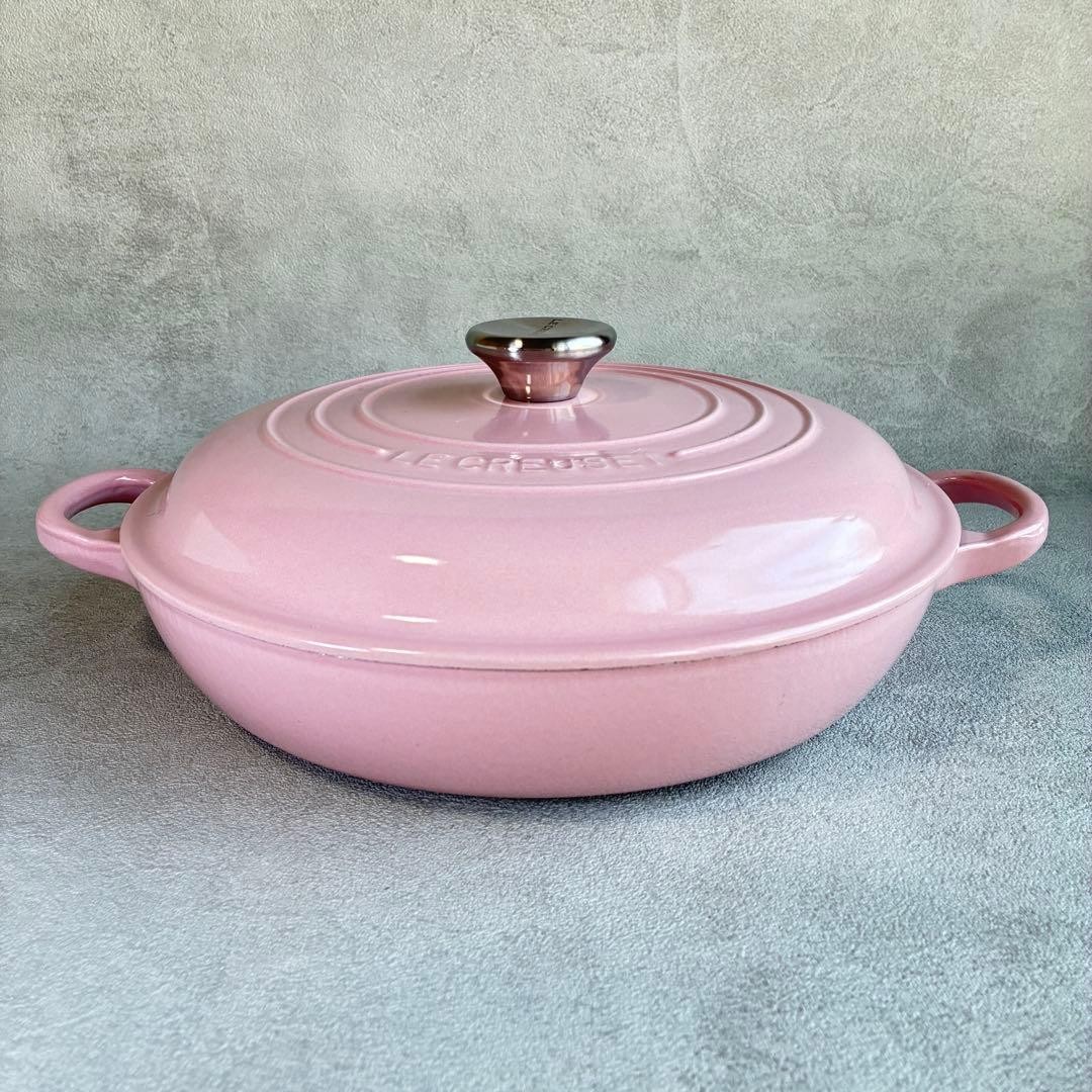 Le Creuset Shallow Casserole Braiser 26cm 2L 2.5 qt Pink Enamel