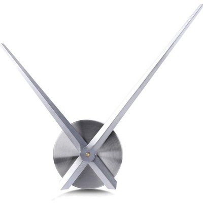 3D Wanduhr Groß XXL Modern Silber Uhrwerk Metall DIY Wohnzimmer Küche