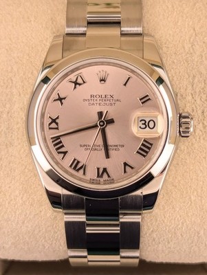 2017 Rolex Midsize Datejust 178240 Pink Roman Dial SS Oyster No Papers 31mm
