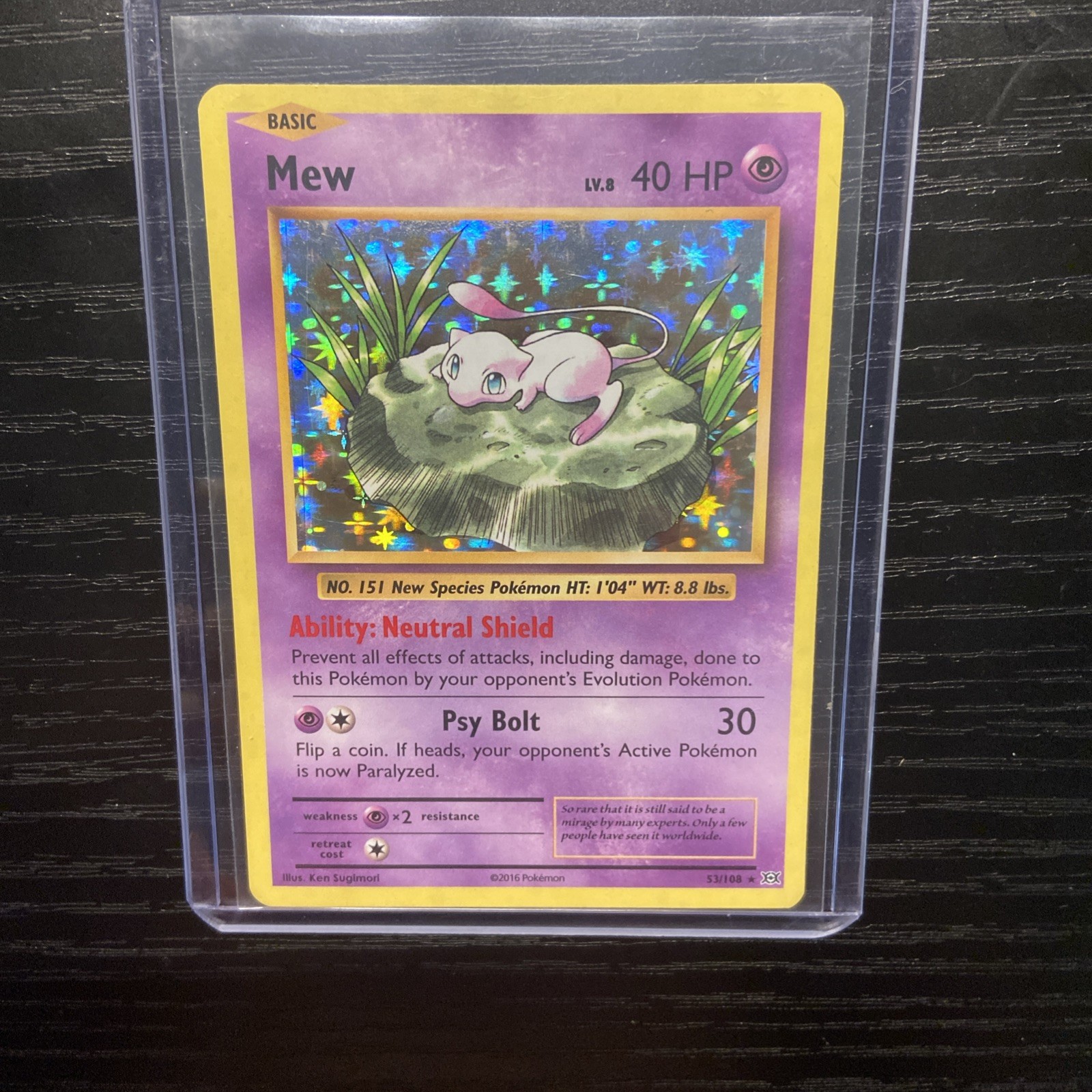 Pokemon Mew 53/108 Holo Rare XY Evolutions Card Near Mint Condition