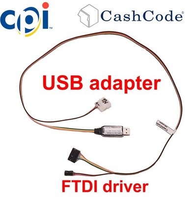 Cash Code CPi MVU MSM SM Bill Acceptor FTDI FTDI232 USB Interface Cable Adapter