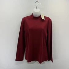 NWT Rebecca Malone Women's Top Burgundy L