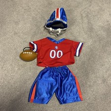 Teddy Mountain Build a Bear American Football outfit with accessories Red & Blue