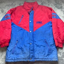 Vintage New York Giants Jacket Youth L 16-18 Blue Red Game Day NFL Outerwear