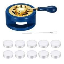 Wax Stamp Seal Kit Sealing Warmer Spoon Flat Stick Candle, Blue