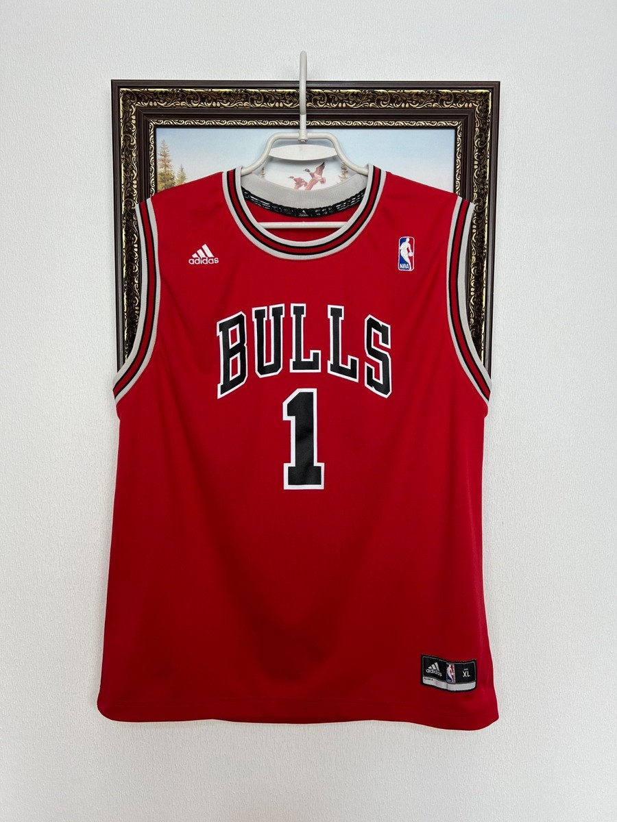 Vintage Adidas Chicago Bulls Derrick Rose #1 Red NBA Jersey Boys