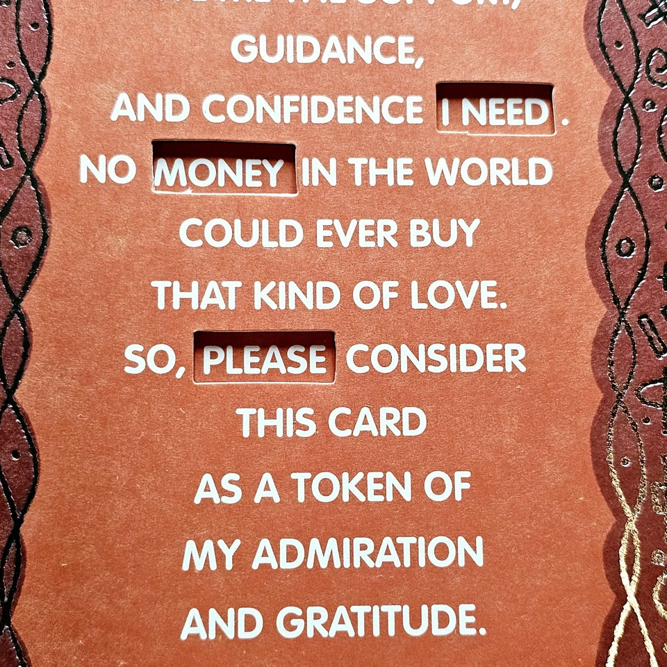 American Greetings Father's Day Card Dad Red Silver Cut Out Funny Humor - Image 3 of 4