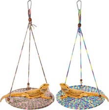 Wesiti 2 Pcs Bearded Dragon Hammock Summer Reptile 10 Inch, Deep Color