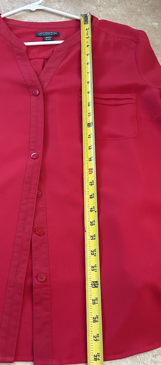 Covington Essentials Red Button Blouse Size XL Wi… - image 9