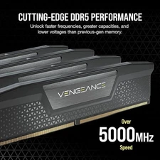 CORSAIR VENGEANCE 128GB (4 x 32GB) PC5-41600 (DDR5-5200) C40 DIMM Memory - Black