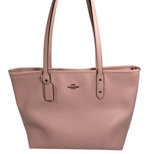 Coach Large City Zip Tote Light Ballet Pink Crossgrain Leather F58846 w/ Tag